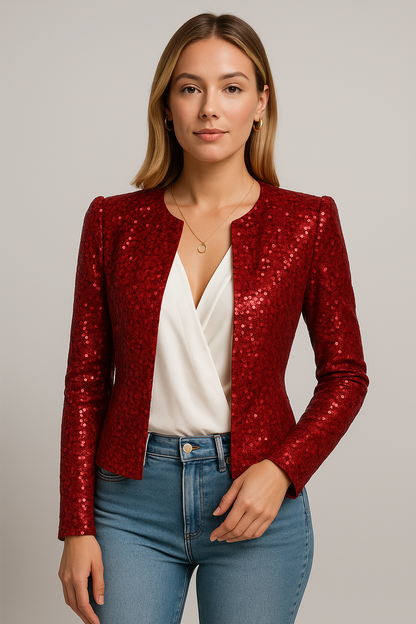 Eleganter Damen Blazer mit Strukturierter Oberfläche – Modern, Stilvoll & Vielseitig