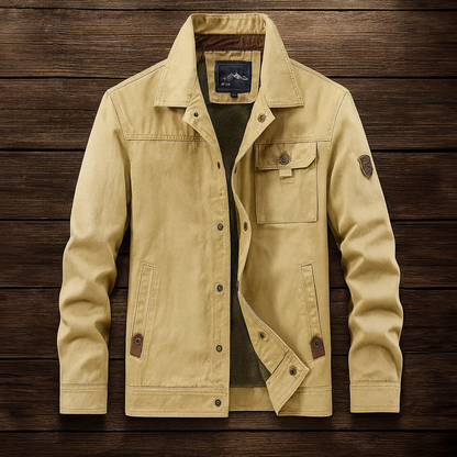 Herren Outdoorjacke mit Canvas-Struktur | Robust & Lässiger Freizeit-Look