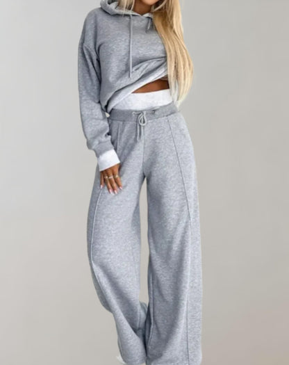 2-teiliger Hoodie- und Weitbein-Trainingsanzug für Damen | stylisch, bequem & modern geschnitten
