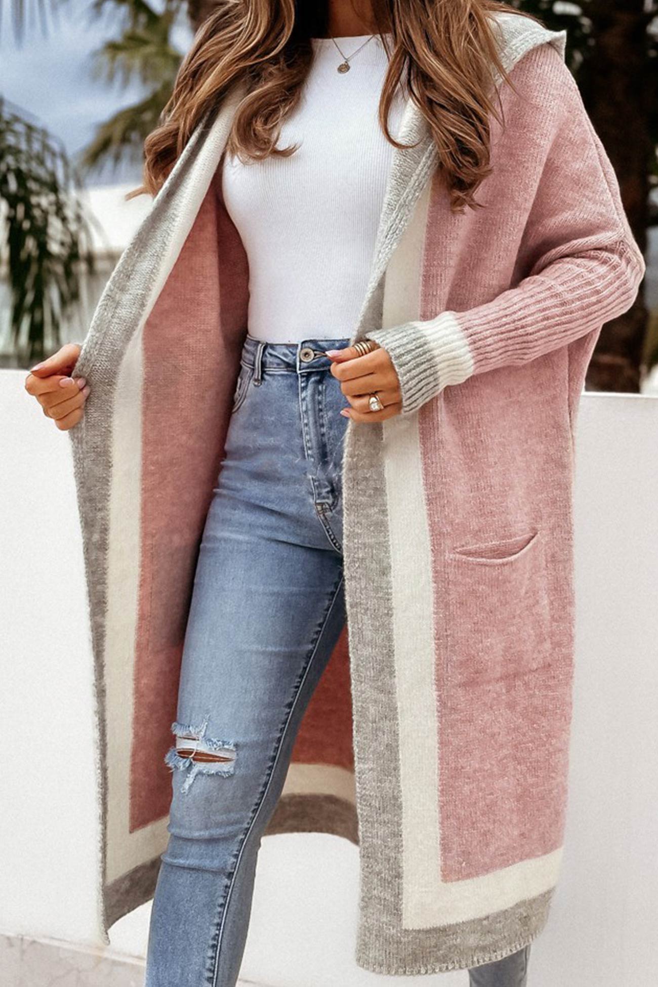 Prelira | Langer Strick-Cardigan mit Taschen