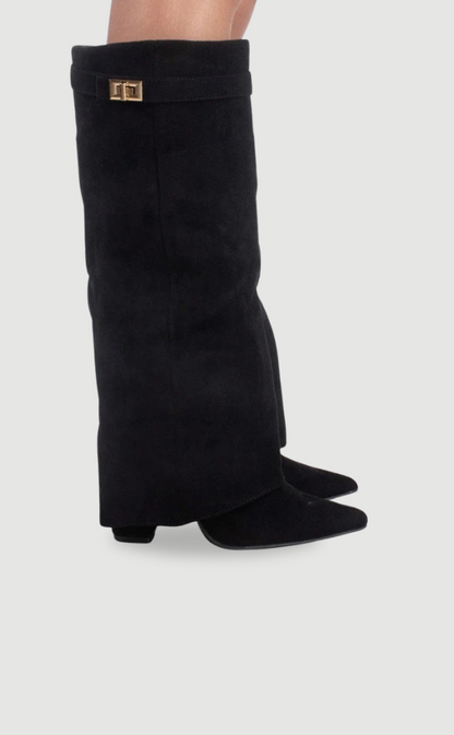 Kniehohe Damenstiefel mit weitem Schaft & Blockabsatz | elegante, bequeme Boots für jeden Anlass