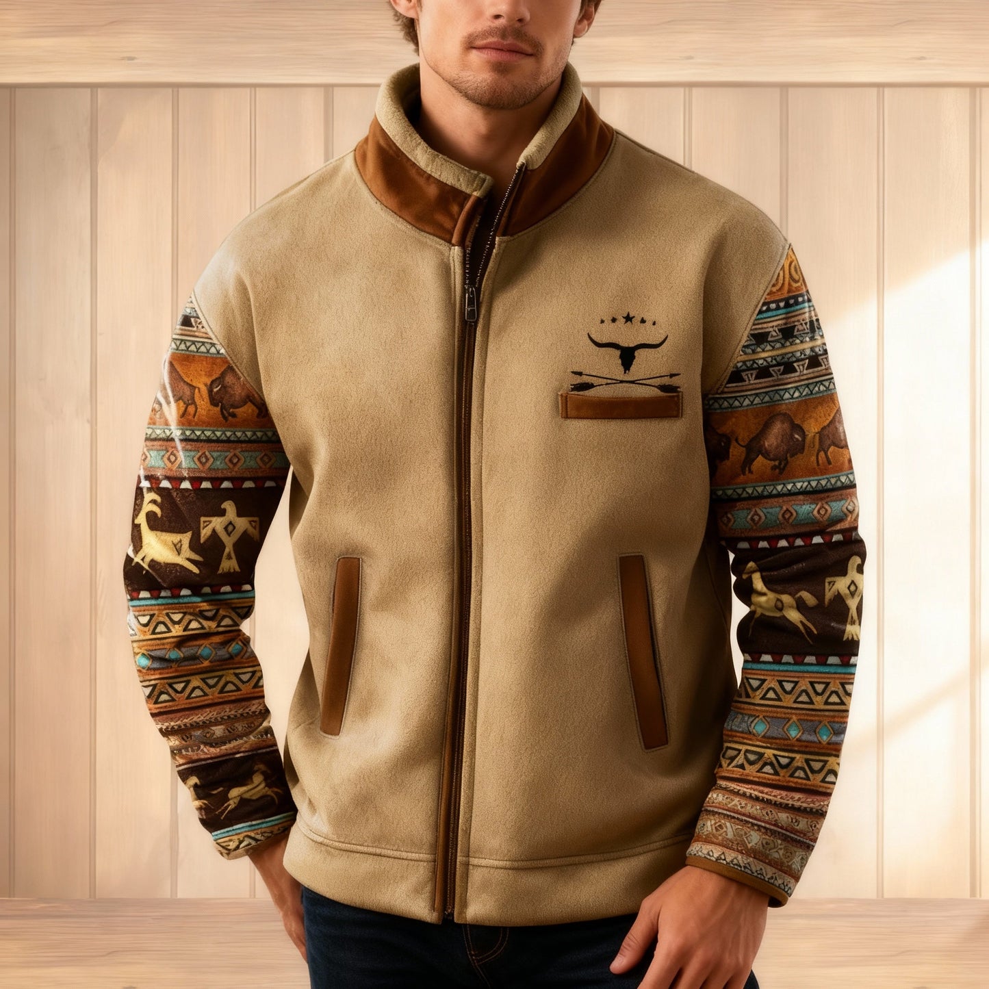 Herren Fleecejacke mit 3D-Print – Leicht, Warm & Stylisch für Alltag & Outdoor