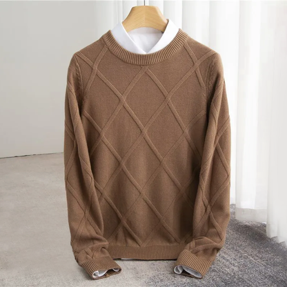 Klassischer Strukturierten Herren Cashmere-Pullover – Luxus, Komfort & Zeitloser Stil