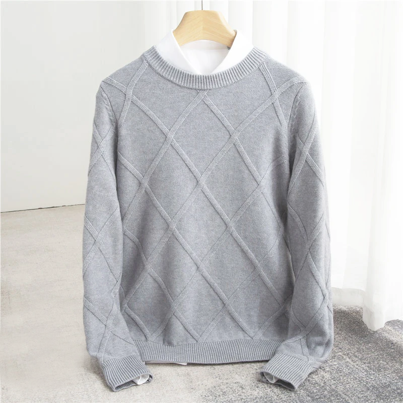 Klassischer Strukturierten Herren Cashmere-Pullover – Luxus, Komfort & Zeitloser Stil