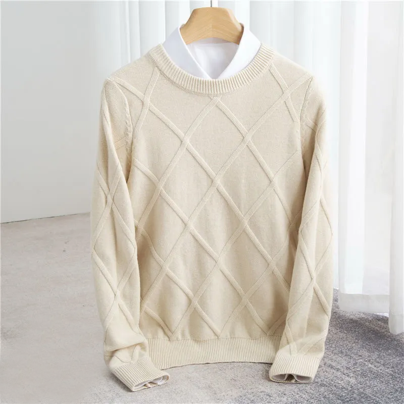 Klassischer Strukturierten Herren Cashmere-Pullover – Luxus, Komfort & Zeitloser Stil