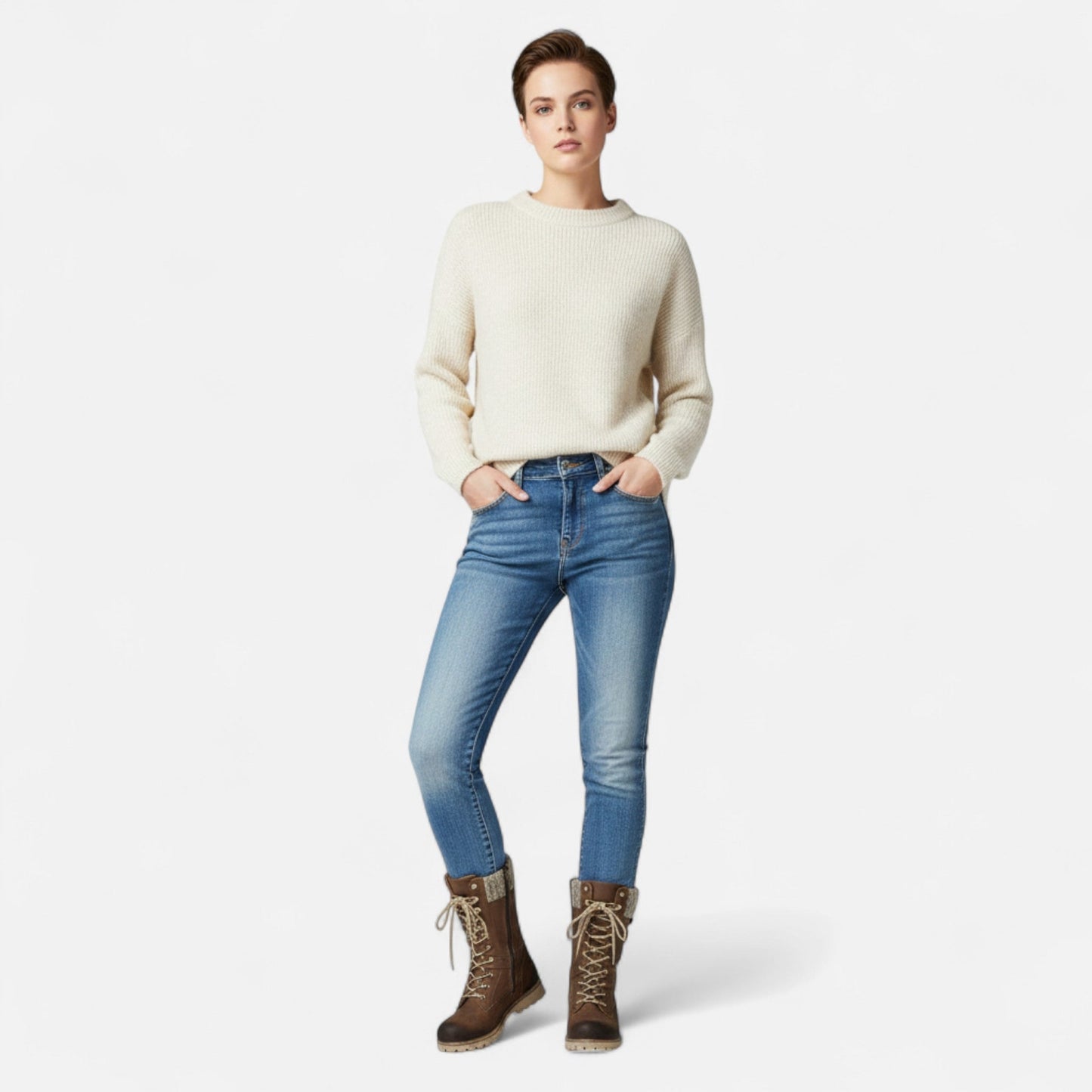 Damen Schnürstiefel mit Warmem Innenabschluss – Robust, rutschfest & stilvoll für kalte Tage