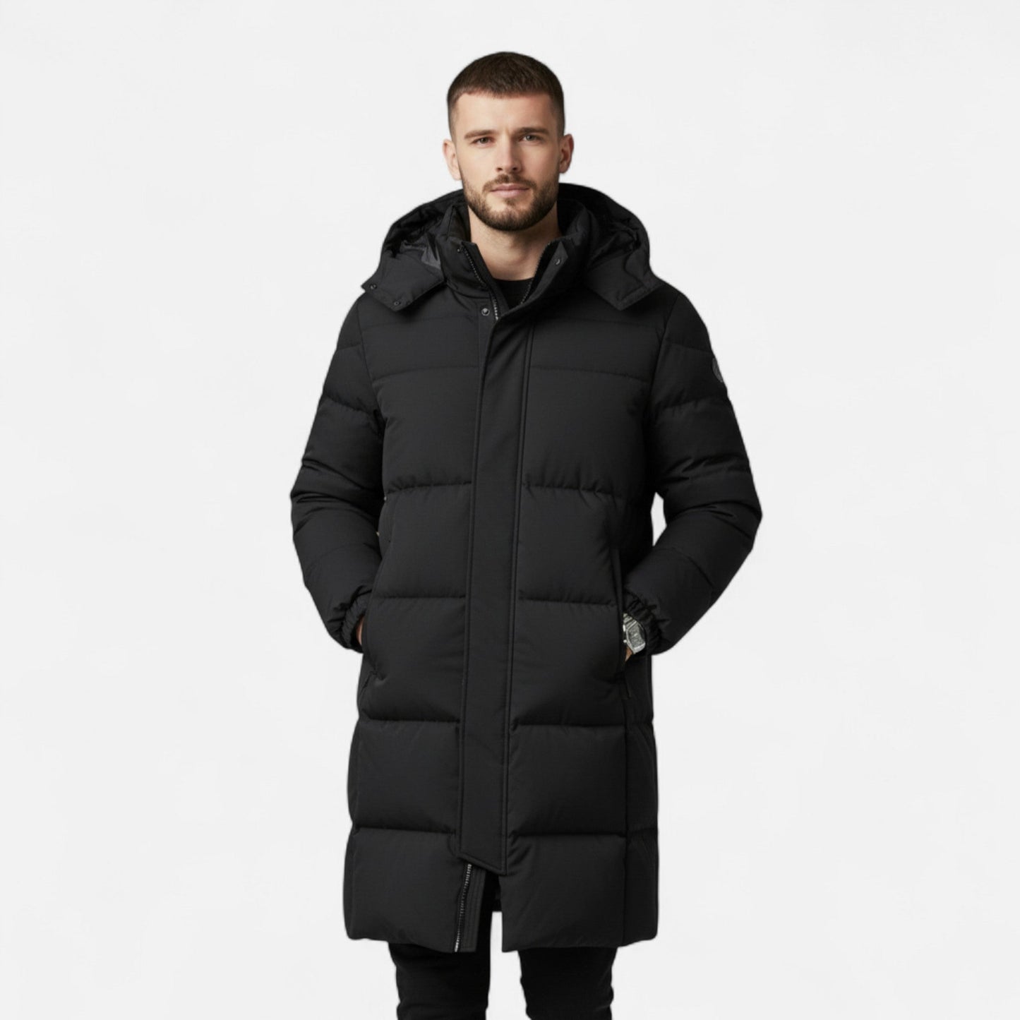 Unisex Lange Baumwoll-Steppjacke | Zeitlose Wärme für jede Garderobe