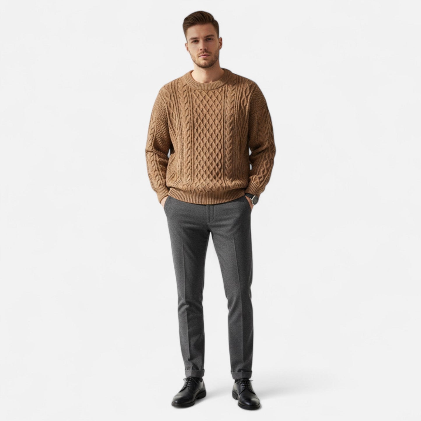 Klassischer Herren Strickpullover mit Zopfmuster – Zeitlos, warm & vielseitig kombinierbar