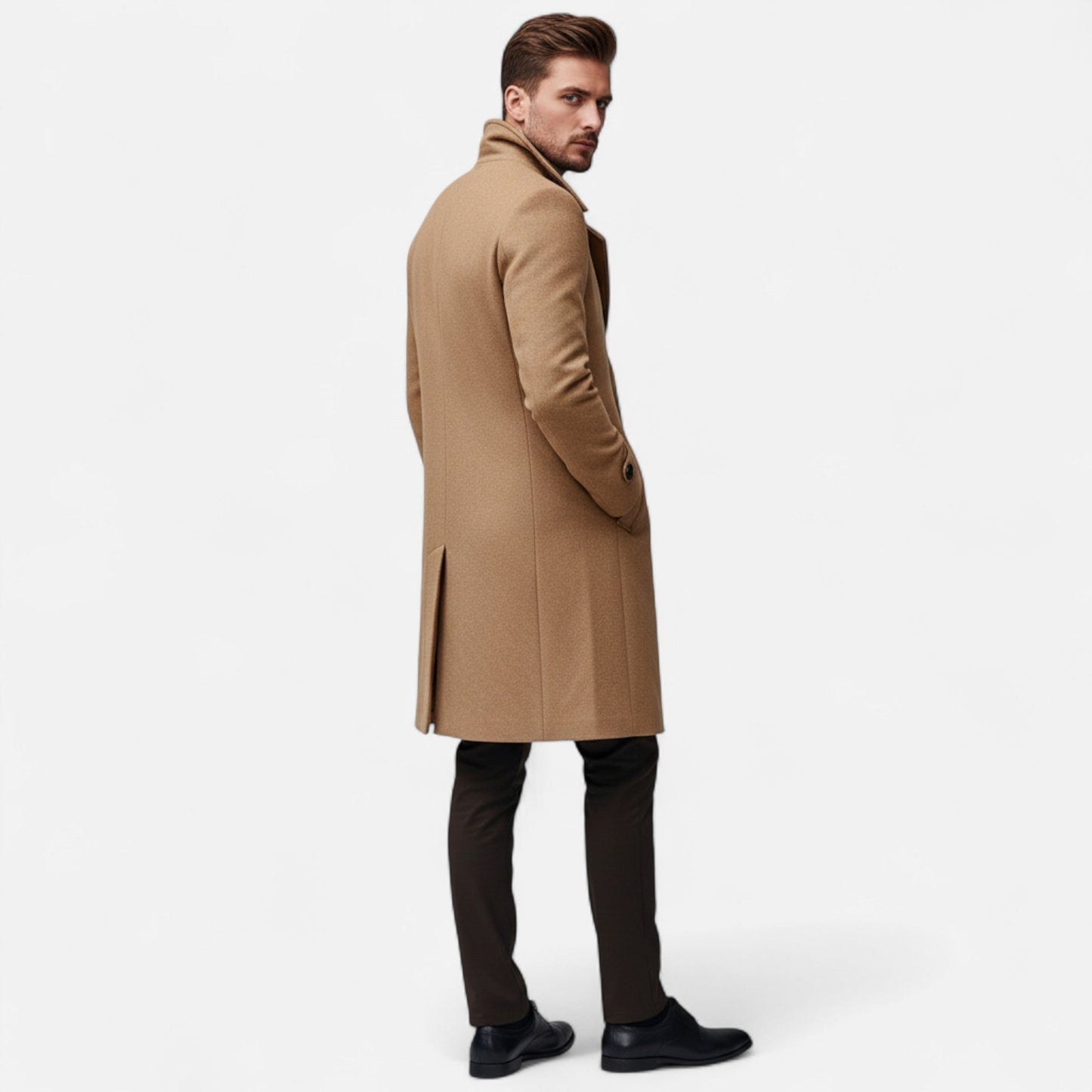 Herren Strukturierter Mantel mit Klassischem Revers – Eleganz & Komfort für Herbst & Winter