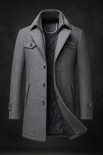 Eleganter Herrenmantel mit gesteppter Fütterung  Warm & Zeitlos