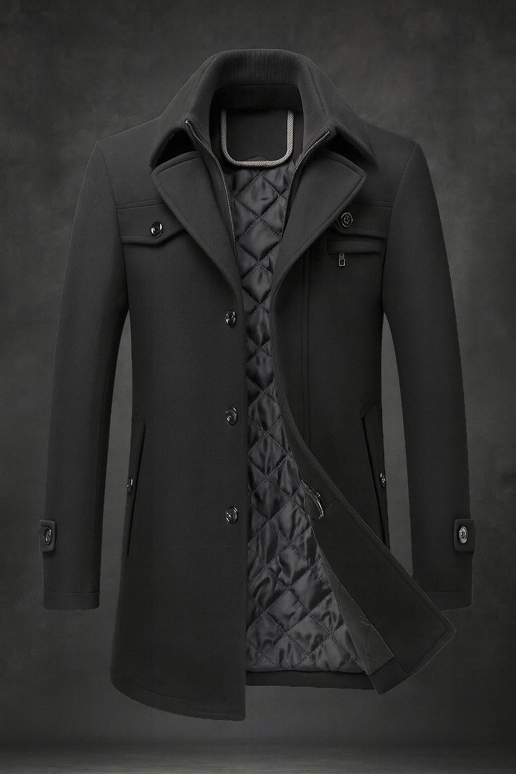 Eleganter Herrenmantel mit gesteppter Fütterung  Warm & Zeitlos
