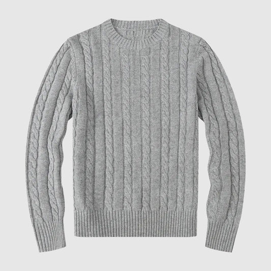 Herren Strickpullover mit Markantem Zopfmuster – Klassisch, Warm & Alltagstauglich