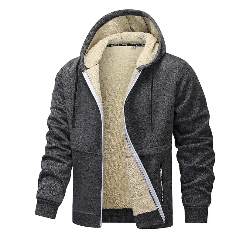 Gefütterte Sherpa-Herrenjacke mit Kapuze | Warmer Winterlook & Komfort