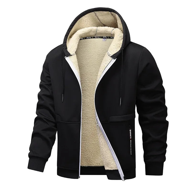 Gefütterte Sherpa-Herrenjacke mit Kapuze | Warmer Winterlook & Komfort