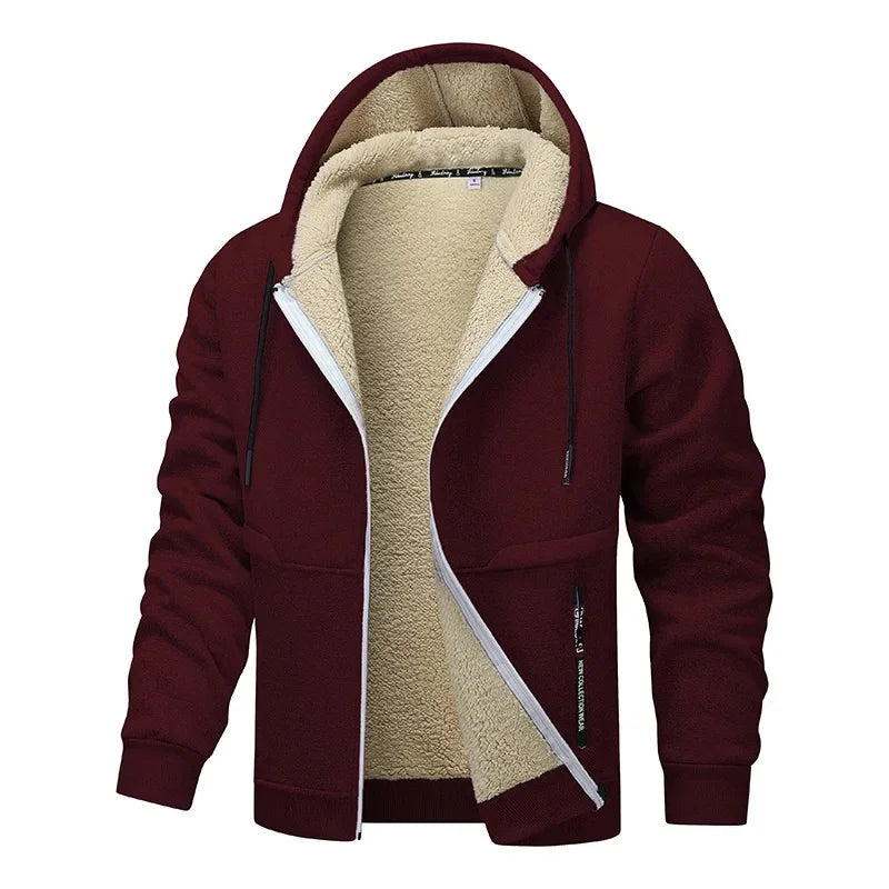 Gefütterte Sherpa-Herrenjacke mit Kapuze | Warmer Winterlook & Komfort