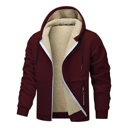 Gefütterte Sherpa-Herrenjacke mit Kapuze | Warmer Winterlook & Komfort