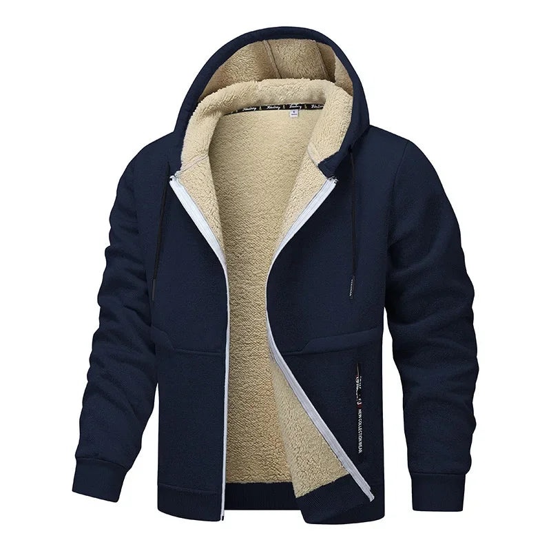 Gefütterte Sherpa-Herrenjacke mit Kapuze | Warmer Winterlook & Komfort