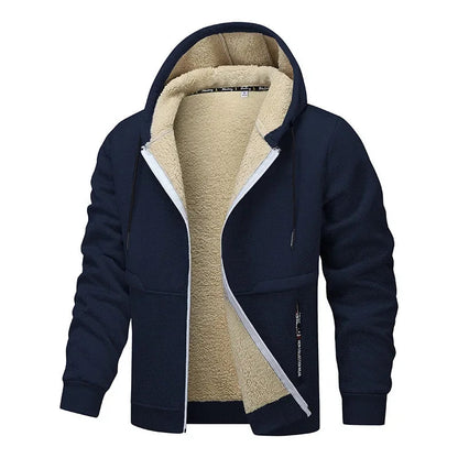 Gefütterte Sherpa-Herrenjacke mit Kapuze | Warmer Winterlook & Komfort