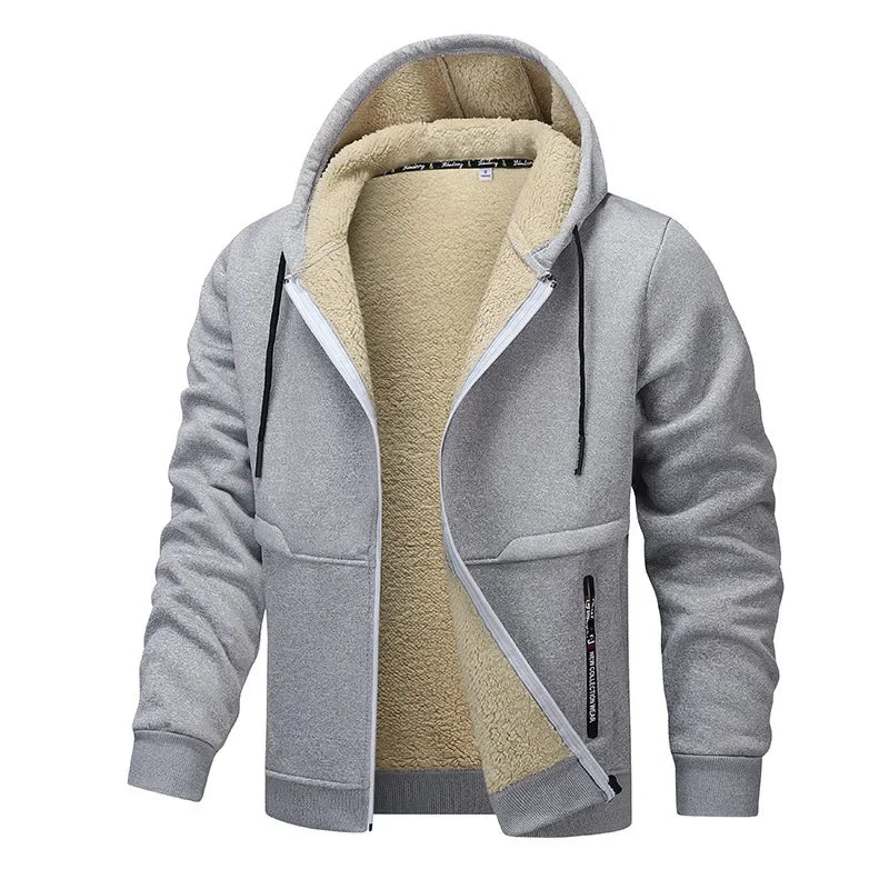 Gefütterte Sherpa-Herrenjacke mit Kapuze | Warmer Winterlook & Komfort