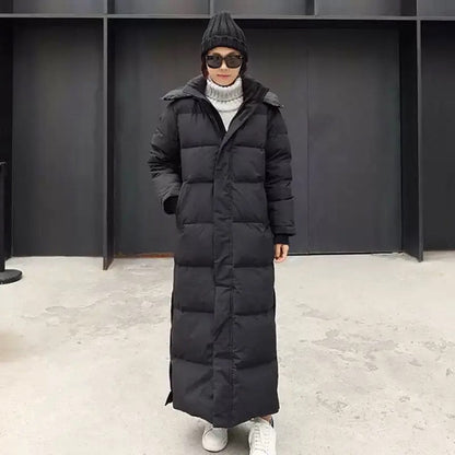 Langer Gesteppter Damen Wintermantel mit Kapuze – Warm, Funktional & Stilvoll