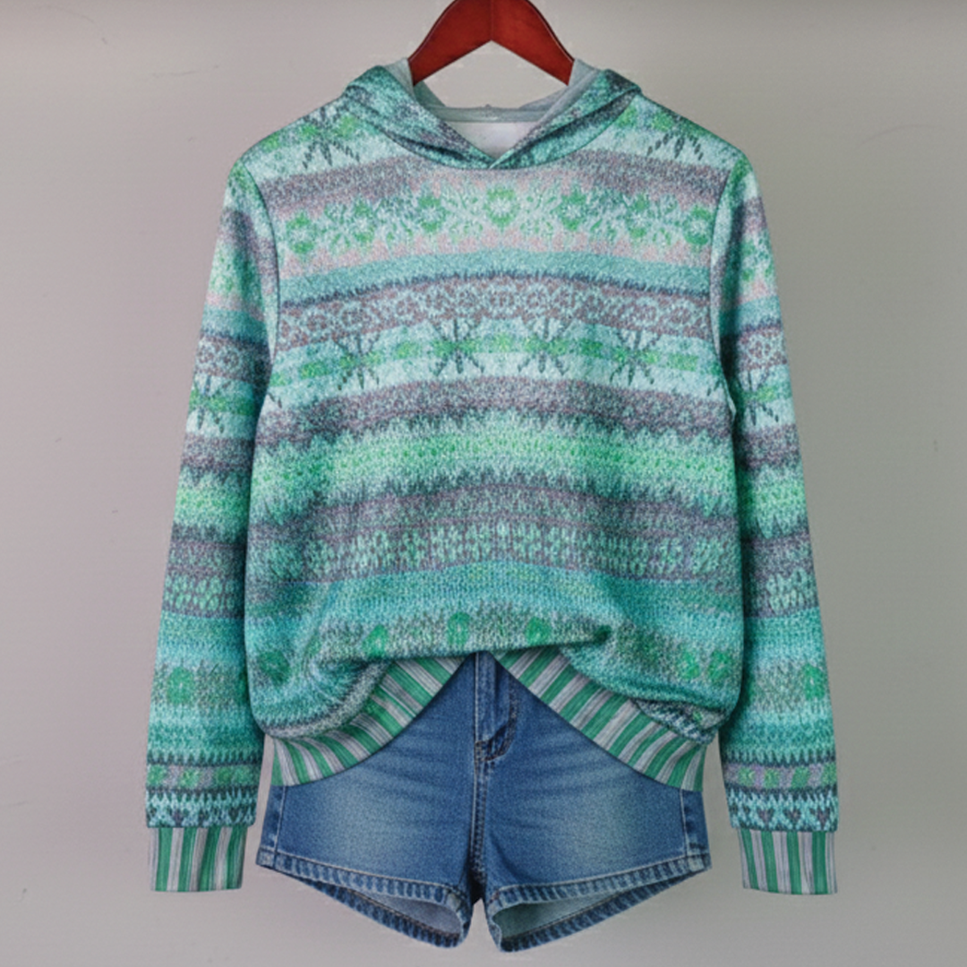 Lässiger Gemusterter Damen Hoodie – Stylisch, Komfortabel & Urban