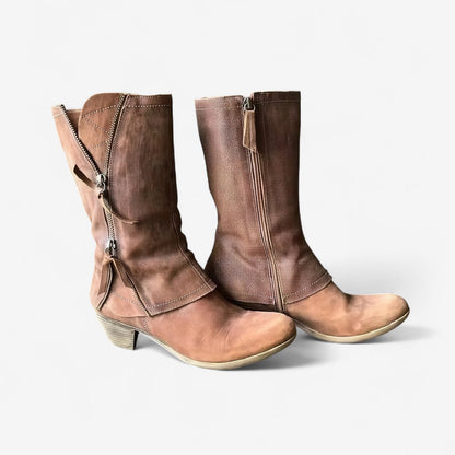 Kunstleder Damenstiefel mit Reißverschluss | Eleganz und Komfort für jeden Tag