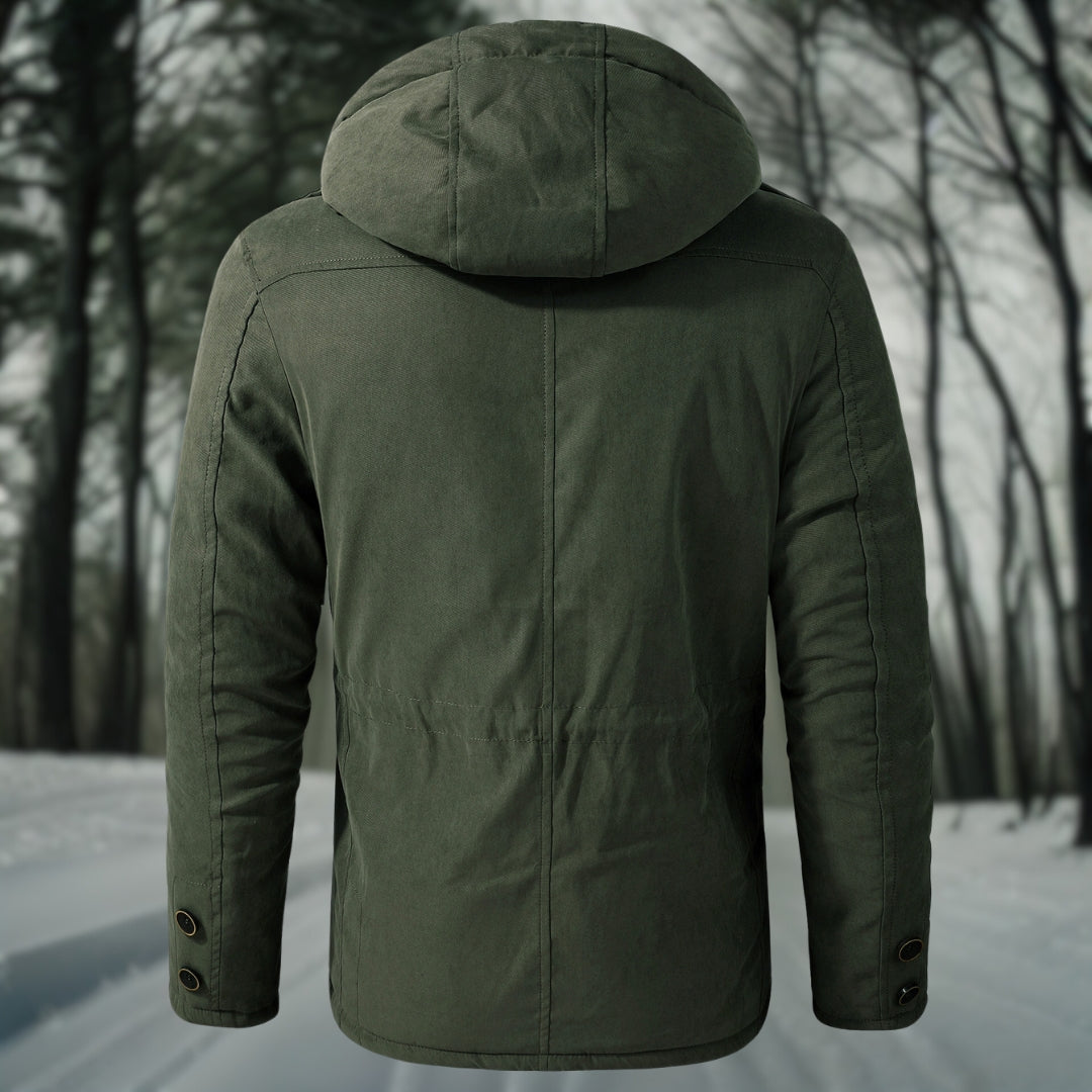 Brandon | Herren Winterjacke mit Kapuze & Taschen | Warm Gefüttert