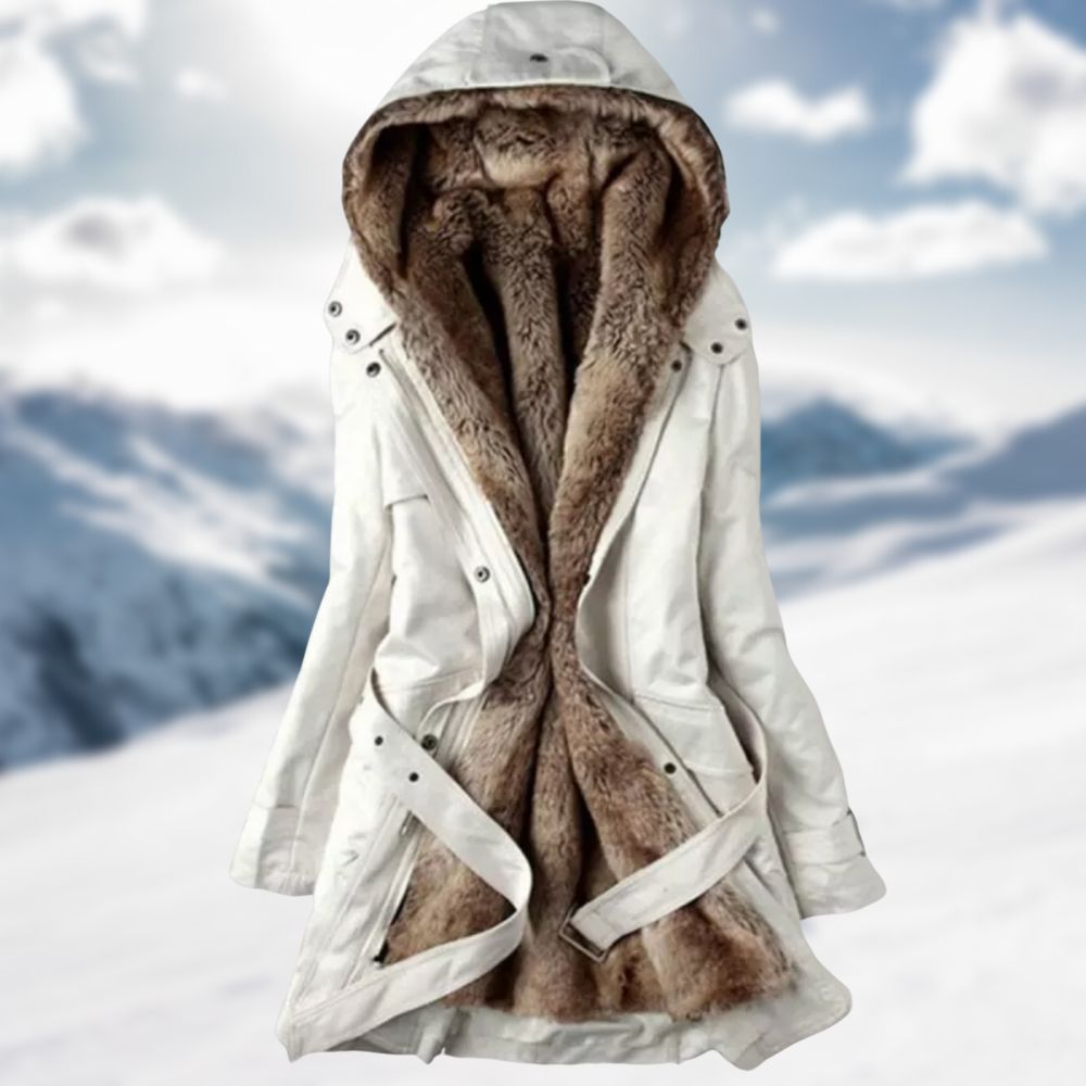 Damen Parka mit Kapuze & Gürtel | Warm, Stylisch und Winddicht für Wintertage
