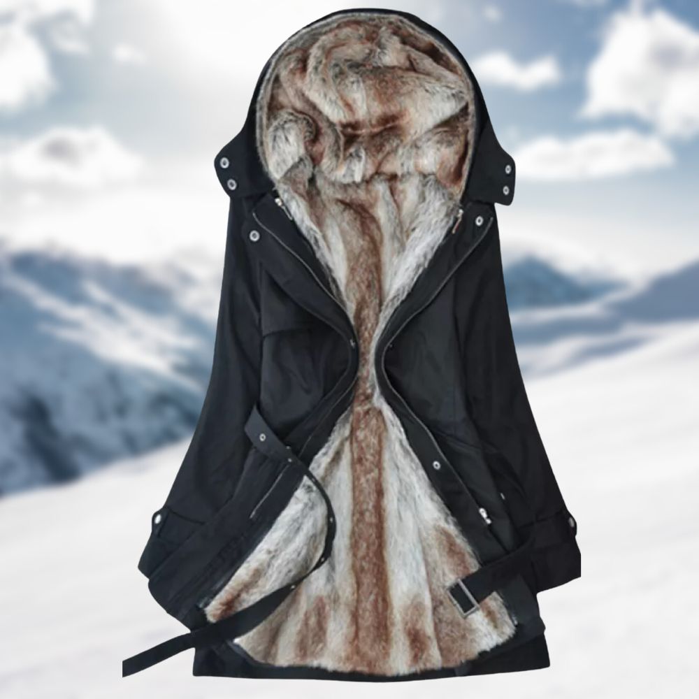 Damen Parka mit Kapuze & Gürtel | Warm, Stylisch und Winddicht für Wintertage