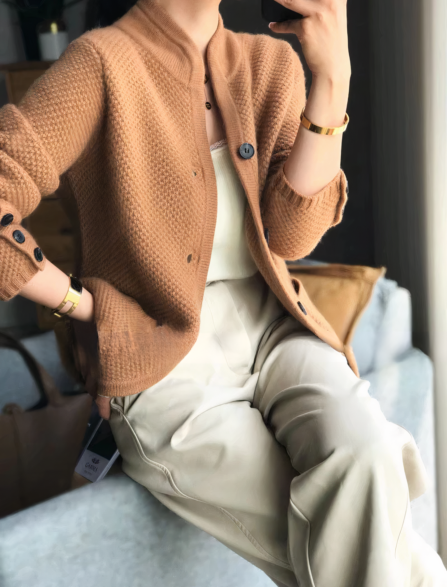 Lässige Strickjacke Damen | Cardigan mit Knopfleiste, bequem & stylisch