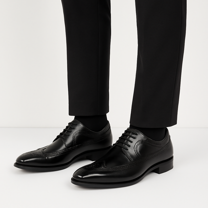 Toby | Herren Oxford Brogue Schnürschuhe aus Glattleder | Klassischer Business & Formal Look