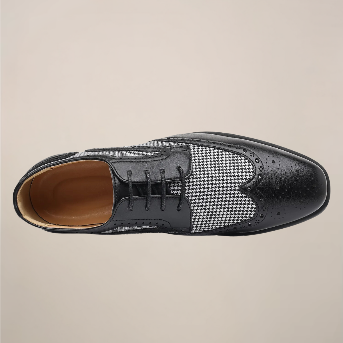 Scott – Herren Oxford Schnürschuhe mit Hahnentrittmuster | Klassische Brogues im eleganten Design