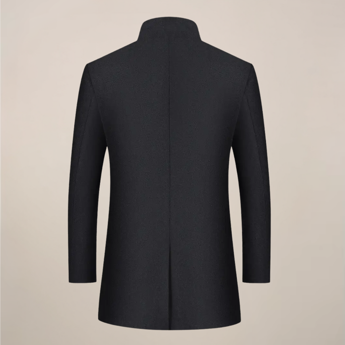 Pascal | Herren Langer Wintermantel – Eleganter Slim Fit Mantel mit Stehkragen & Knopfleiste