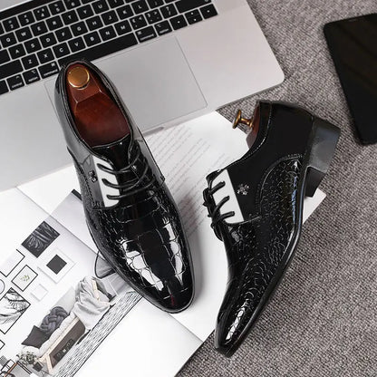 Vince – Herren Lackleder Oxford Schuhe mit Struktur & Schnürung | Elegante Formalschuhe für besondere Anlässe