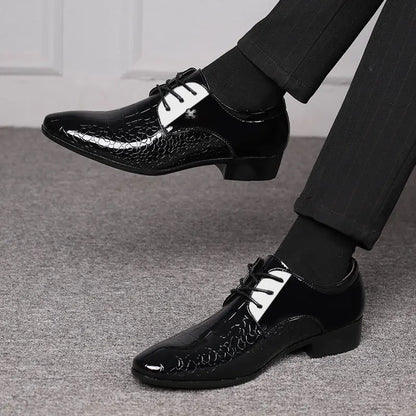 Vince – Herren Lackleder Oxford Schuhe mit Struktur & Schnürung | Elegante Formalschuhe für besondere Anlässe