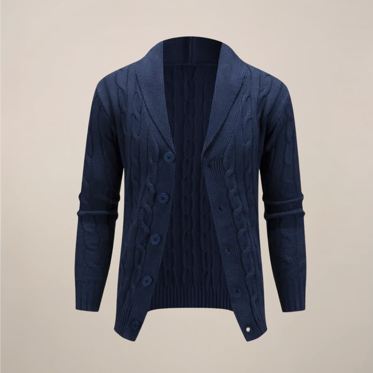 Ronan | Herren Strickjacke mit Schalkragen | Grobstrick Cardigan für Winter & Smart Casual Outfits