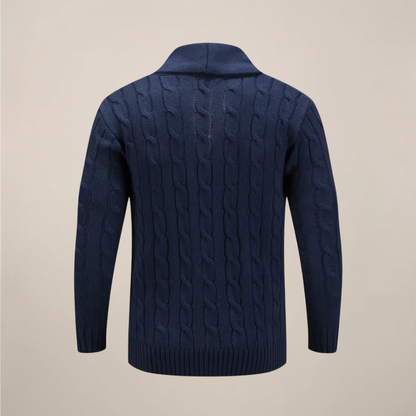 Ronan | Herren Strickjacke mit Schalkragen | Grobstrick Cardigan für Winter & Smart Casual Outfits