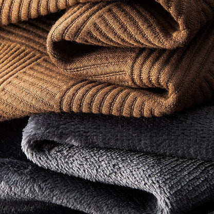 Theo | Herren Fleecegefütterte Strukturhose mit geometrischem Muster | Elegante Thermo-Stoffhose für kalte Tage