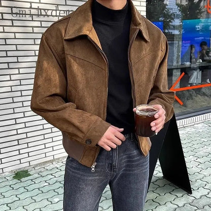 Victor | Herren Vintage Jacke mit Reißverschluss und Kragen | Klassische Übergangsjacke im Retro-Stil