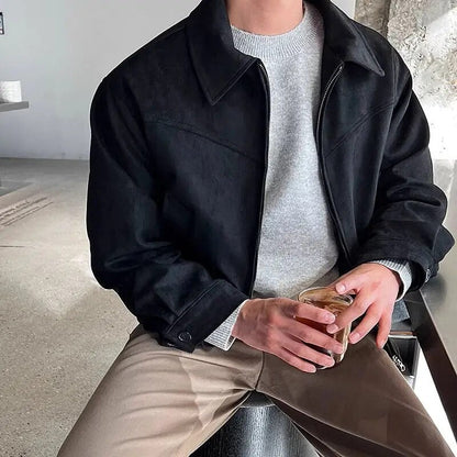 Victor | Herren Vintage Jacke mit Reißverschluss und Kragen | Klassische Übergangsjacke im Retro-Stil