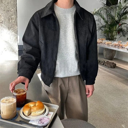 Victor | Herren Vintage Jacke mit Reißverschluss und Kragen | Klassische Übergangsjacke im Retro-Stil