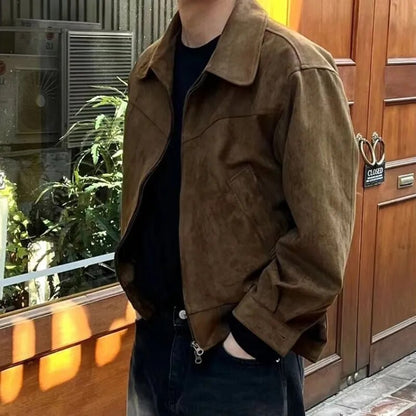 Victor | Herren Vintage Jacke mit Reißverschluss und Kragen | Klassische Übergangsjacke im Retro-Stil