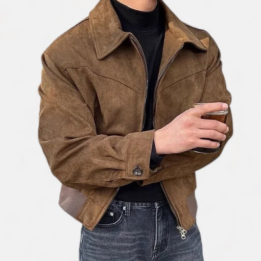 Victor | Herren Vintage Jacke mit Reißverschluss und Kragen | Klassische Übergangsjacke im Retro-Stil