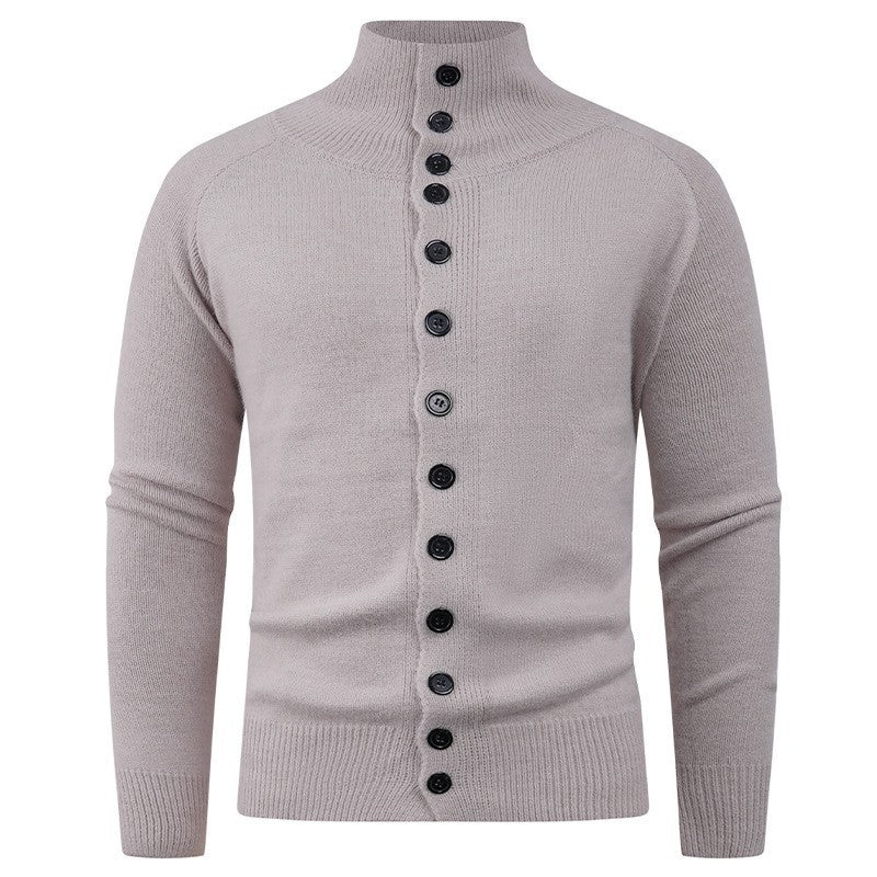 Herren Strickjacke mit Stehkragen & Knopfleiste | Warmer und Moderner Männercardigan