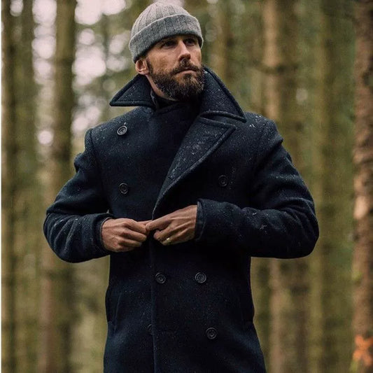 Ardian | Herren Mantel mit Reverskragen, Wollmix, tailliertem Schnitt & doppelreihigem Design, mittellang