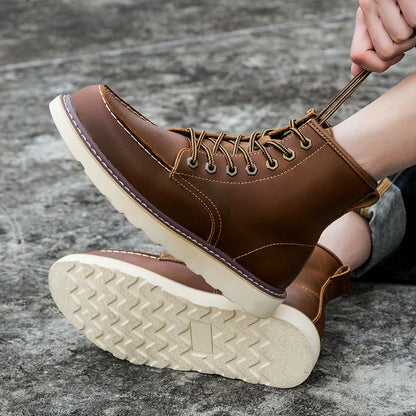 Ansel | Herren Ankle Boots mit dicker Sohle, moderner Schnürung & gepolstertem Schaft
