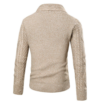 Herren Strickjacke mit Knöpfen, modernem Zopfmuster & aufgesetzten Taschen | Warme & Stylische Männerjacke