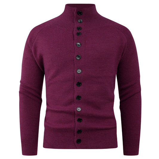 Herren Strickjacke mit Stehkragen & Knopfleiste | Warmer und Moderner Männercardigan
