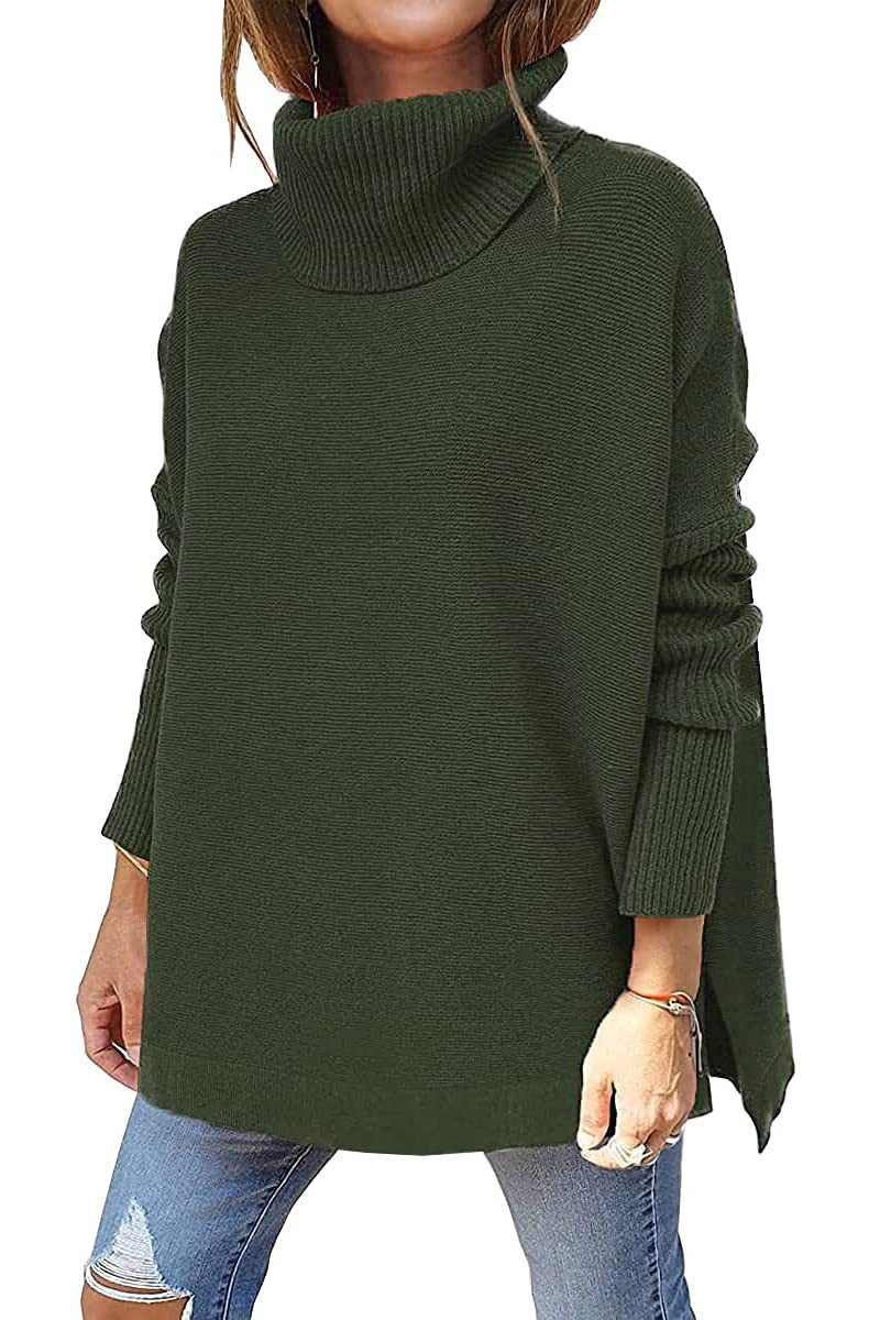 Arianea | Damen Oversized Rollkragen Pullover aus Strick in Einfarbig