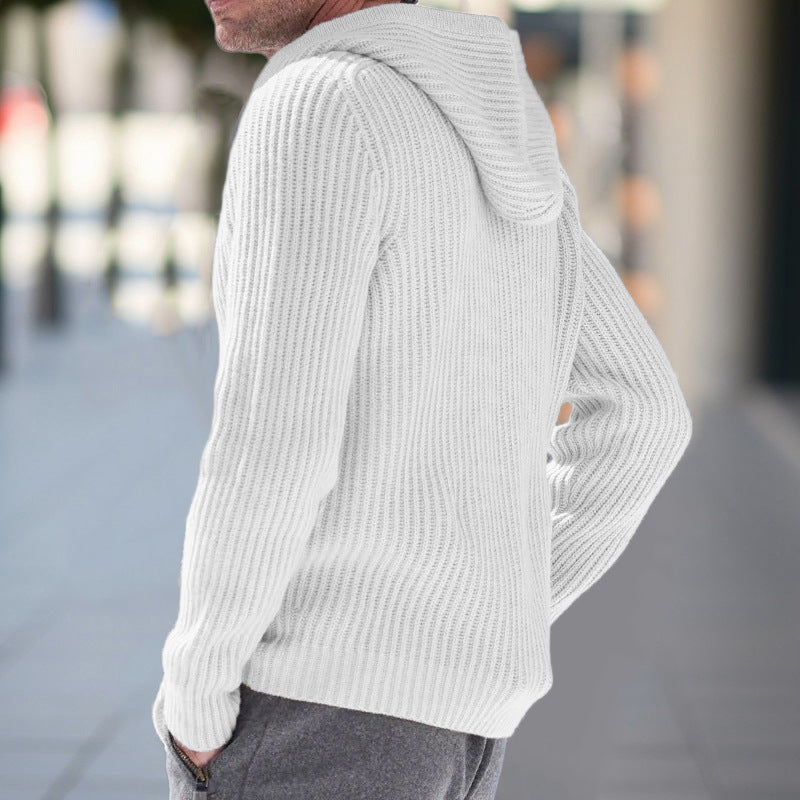 Hooded Cardigan Herren | Strickjacke mit Kapuze und praktischen Taschen